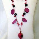 Tagua nut set - Fucsia