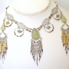 Alpaca and Bambu necklace set - Serpentine