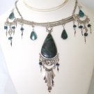Alpaca necklace set - Chrysocolla