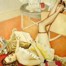 Sexy Vargas Pin-up Girl 8.5" X 11 Topless Reading Book