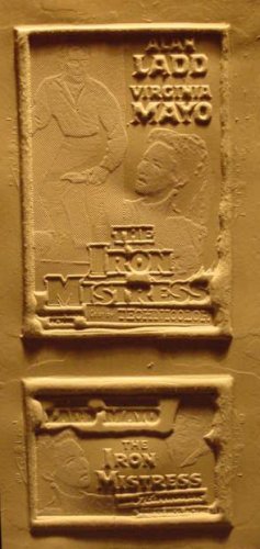 Alan Ladd Virginia Mayo rare Ad Mat molds Iron Mistress