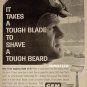 1958 Gem Razor Ad Tough Beard Tough Blade Racing driver