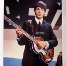 Old Beatles Poster Paul McCartney w/ Hofner Bass Guitar