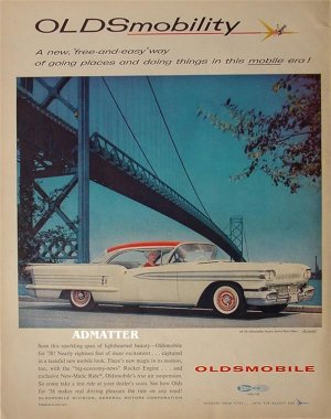 1958 Oldsmobile car Ad General Motors GM advertisement