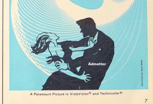 1958 Vertigo Poster Ad Hitchcock Saul Bass Rare SM BLUE