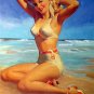Huge 9X12 Pin-up Girl Poster Print Art Frahm Sexy Hot!