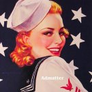 Patriotic Red Head Pin-up Navy Girl  Victor Tuetchet
