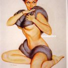 Huge Mounted 9X12 Al Moore Pin-up Girl Poster HOT FUR!