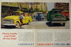 1958 Chevy Truck Ad Fleetside Pickup/ Van /Workmaster