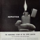 1958 ZIPPO Cigarette Lighter Ad The Incredible Story