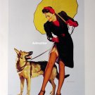 Elvgren Pin-up Girl German Shepard Skirt-ing Trouble