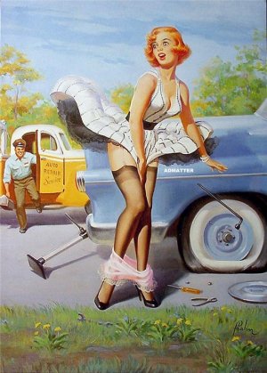 9X12 Pinup Girl Poster 2-Sided Frahm/Willis No Panties!