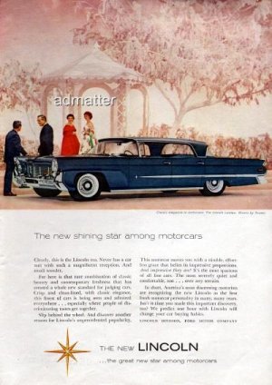 1958 CAR AD ADVERTISEMENT FOR NEW 1959 LINCOLN! AWESOME