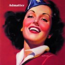 Patriotic Pin-up Girl American Flag Hat Print Wittrup