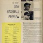 1958 Baseball Preview Mickey Mantle Willie Mays Hodges