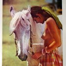 Old 2-sided pinup girl print Topless Cowgirl with Horse