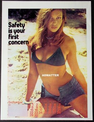Sexy Old Safety 2-sided Pinup Print HOT Calendar girls!