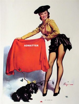 Vintage 2-sided Pinup girl Gil Elvgren Sexy Matador!