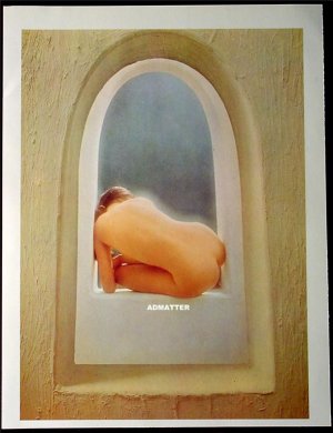 Old 2-sided Pin-up girl print Sexy Topless Nude Babes
