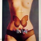 Vintage Pin-up Girl poster Butterfly print Hot Topless!