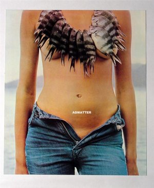 Vintage pinup girl print Fish Necklace Topless Fishing!