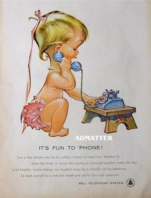 1958 Bell Telephone Ad Awesome Baby Advertisement
