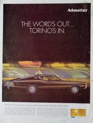 1968 Ford Torino GT Fastback Ad vintage advertisement
