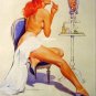 Fire hot pin-up girl print  Sexy Red Head long Legs!