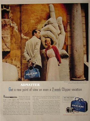 1958 Pan Am Clipper Jet Plane Ad vintage Airlines print