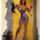 Mounted Pin-up Girl Joyce Ballantyne Print Pussy Cat!