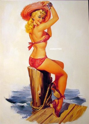9X12 Pin-up Girl Poster Print Joyce Ballantyne Fire Hot
