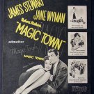 1947 Magic Town Movie Ad James Stewart & Jane Wyman!