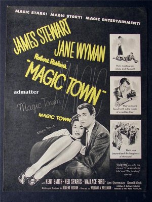 1947 Magic Town Movie Ad James Stewart & Jane Wyman!