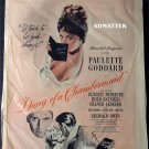 1946 Diary Of A Chambermaid Movie Ad Paulette Goddard!