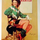 Vintage Gil Elvgren Cowgirl Pinup Girl Poster Hot Photo