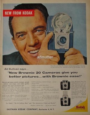 1959 Eastman Kodak Camera Ad starring Ed Sullivan sweet