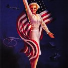 Patriotic Pin-up Girl Billy DeVorss American Flag Print