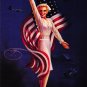 Patriotic Pin-up Girl Billy DeVorss American Flag Print