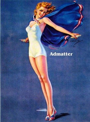 Patriotic Pin-up Girl Jules Erbit incredible print!