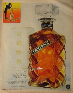 1959 I.W. Harper Solitaire Kentucky Bourben Whiskey Ad