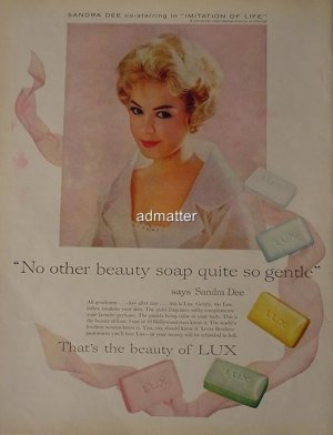 1959 Lux beauty Soap Ad starring beautiful Sandra Dee