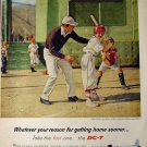 1958 Douglas DC-7 Jet Airplane "Baseball" Plane Ad