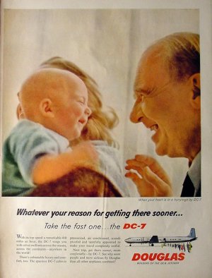 1958 Douglas DC-7 Jet Airplane Vintage Plane DC 7 Ad!