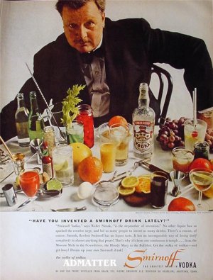 1958 Smirnoff Vodka Ad Starring Actor Walter Slezak