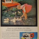 1957 Kodak Camera Ad Little Girl with Baby Chicks Ducks
