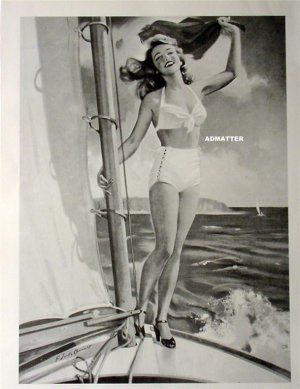 Vintage Sexy Pin-up poster print Hot Babe Sailing!