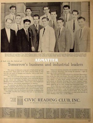 RARE 1958 Civic Reading Club Ad Original advertisement