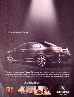 2008 Acura Car Ad Pondering Dinner