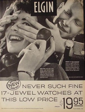 1957 Original Elgin Watch Ad nice vintage advertisement