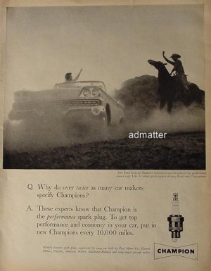 1959 vintage Ad Champion spark plugs advertisement